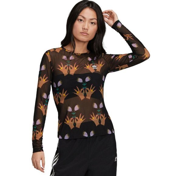 adidas Tops - Adidas Originals Women's All Over Print AOP Floral Sheer Top Size Small